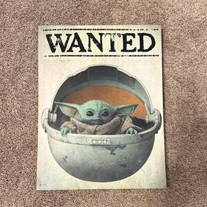 Star Wars Wanted Poster with Baby Yoda 12”x16”